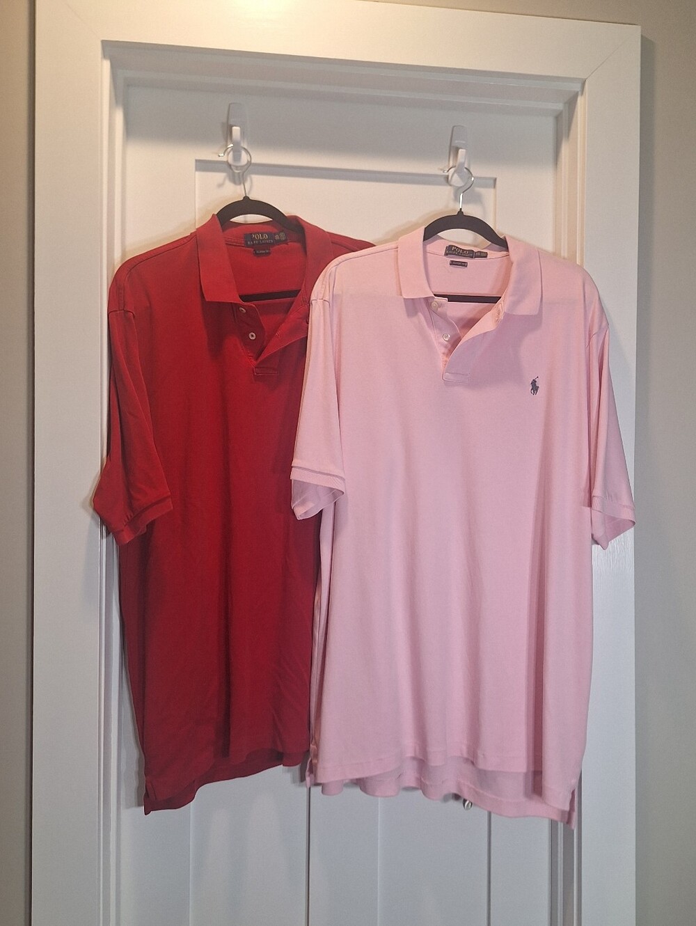 Polo Ralph Lauren Lot Of 2 Classic Fit Polo Shirts Light Pink Red Size  XXL